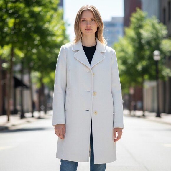 L.L. BEAN Women's NWOT‎ Classic Lambswool Polo Coat Pale PinkSize 12R